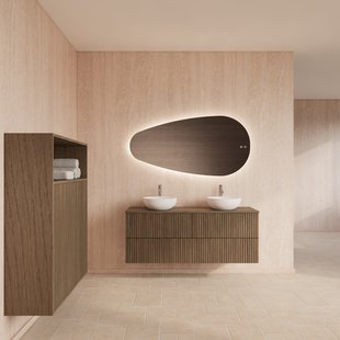 Badmeubelset Gliss Design Hybris Ash Grey 160 cm Met Waskom