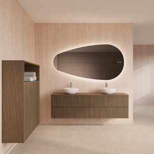 Badmeubelset Gliss Design Hybris Ash Grey 200 cm Met Waskom