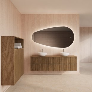 Badmeubelset Gliss Design Hybris Castle Brown 200 cm Met Waskom