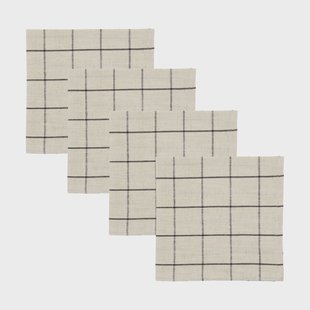 House Doctor Join stoffen servet 40x40 cm 4-pack Black-off white