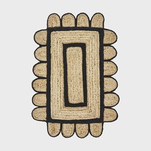 House Doctor Denta deurmat Zwart-natuur, 60x90 cm