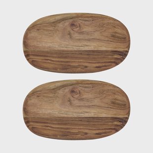 House Doctor Wood dienblad 19x33 cm 2-pack Natuur