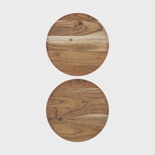 House Doctor Wood dienblad Ø25 cm 2-pack Natuur