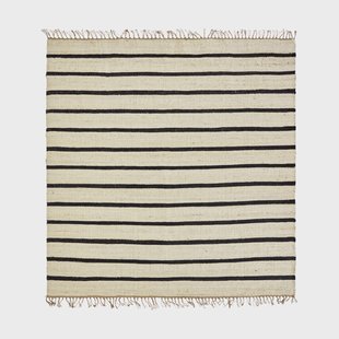 House Doctor Sima vloerkleed 180x180 cm Zwart-natuur