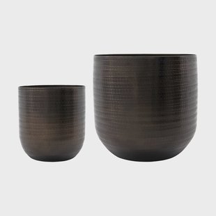 House Doctor Irene bloempot 2-delig Antiekbruin