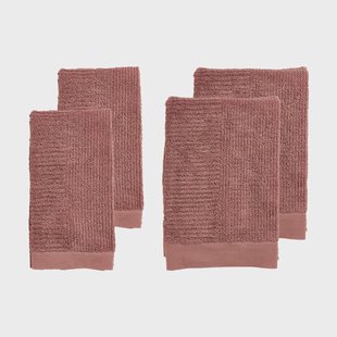 Zone Denmark Classic handdoekenset 4-delig Peach red Zone Denmark Classic handdoekenset 4-delig Peach red