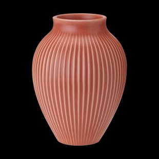 Knabstrup Keramik Knabstrup vaas geribbeld 27 cm Coral