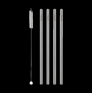 Stelton Stelton herbruikbare rietjes 4-pack Steel