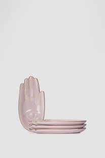 Lichtpaarse gebaksbordjes hand