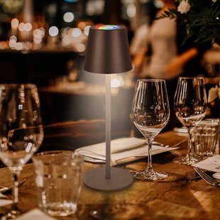 Briloner Cilano LED tafellampen, set van 3, antraciet, oplaadstation