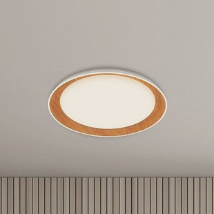 Briloner Ijus LED plafondlamp, wit/houtkleurig, Ø 43 cm, kunststof