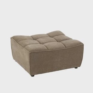 J-line - Poef Grid Populierenhout|schuim Donker Taupe - 84x92x44cm J-line - Poef Grid Populierenhout|schuim Donker Taupe - 84x92x44cm