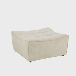 J-line - Poef Grid Populierenhout|schuim Beige - 84x92x44cm J-line - Poef Grid Populierenhout|schuim Beige - 84x92x44cm