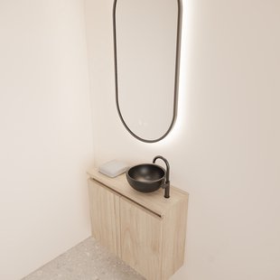 Fonteinmeubel BWS Meadow 60x50 cm Kastanje Eiken Incl. Topplaat