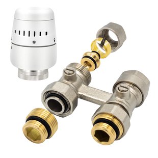 Aansluitset Radiator BWS Talia H-Blok Voor Vloeruitgang M30-1/2M-16/2