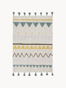 Wasbaar kindervloerkleed Azteca met patroon en kwastjes