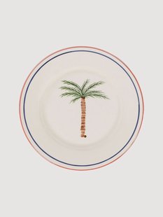 Handbeschilderd ontbijtbord Palm Tree