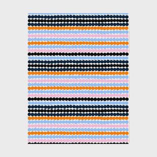 Marimekko Räsymatto tafelzeil White-pink-light blue-black