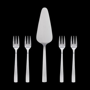 Aida Groovy taartbestek set 5-delig Roestvrij staal