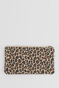 Bruine etui met leopard print