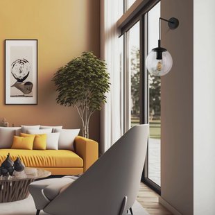 TK Lighting Wandlamp Esme, transparant, hoogte 45 cm, glas, E27