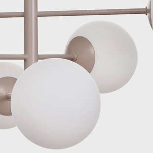 Domiluce Aurora hanglamp, beige, Ø 60 cm, 6-lamps, glas, E14
