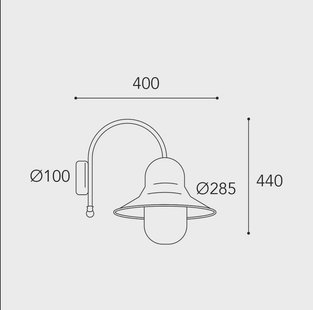 Moretti Luce Buitenwandlamp Campanula 2091 antiek messing diepte 40 cm IP44
