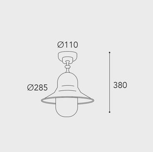 Moretti Luce Buiten plafondlamp Campanula 2095, antiek messing, Ø 29 cm IP44