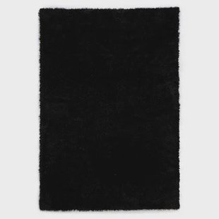 Tapeso Hoogpolig vloerkleed velvet - Posh zwart - 140x200 cm