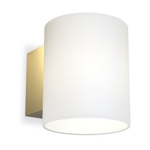 Herstal Evoke wandlamp klein Satin messing -opaalglas