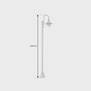 Lindby buitenlamp Daphne, 220 cm, wit, metaal, E27