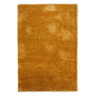 Tapeso Hoogpolig vloerkleed velvet - Posh goud - 200x300 cm