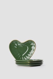 Groene gebaksbordjes hart