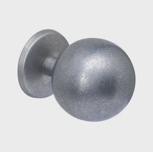 Intersteel Voordeurknop bol ø75mm op achterplaat éénzijdige montage rvs getrommeld