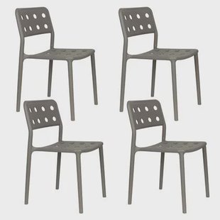 Housecraft Living Serra Tuinstoelen Kunststof Grijs - Set van 4