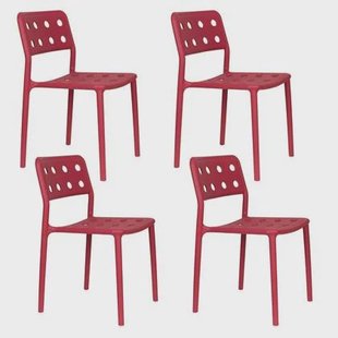 Housecraft Living Serra Tuinstoelen Kunststof Rood - Set van 4