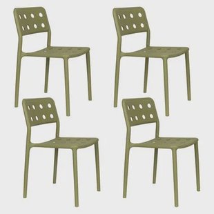Housecraft Living Serra Tuinstoelen Kunststof Groen - Set van 4
