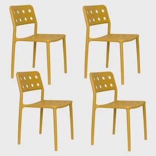 Housecraft Living Serra Tuinstoelen Kunststof Geel - Set van 4