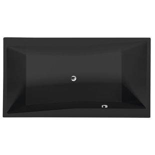 Rechthoekig Ligbad Sapho Quest 180x100x49 cm Mat Zwart