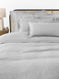 Linnen dekbedovertrek Linna met bies