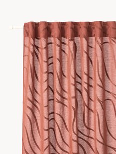 Semi-transparante gordijnen Lidia met lussen, 2-delig