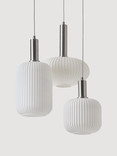 Cluster hanglamp Candela van opaalglas 1