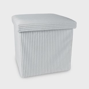 Opbergbox teddy rib vierkant - wit - 38x38x38 cm