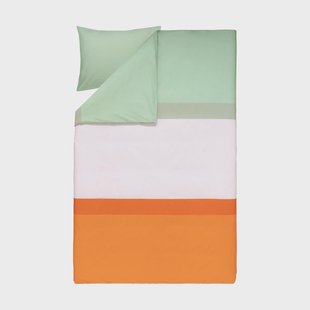 Marimekko Hennika dekbedovertrekset 150x210 cm + 50x60 cm Orange-light pink-sage