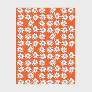Marimekko Rakastaa ei rakasta katoenen stof Orange-Off-white-light blue