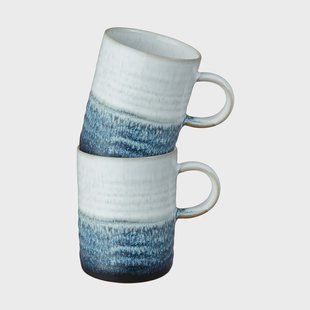 Denby Kiln blue ridged mok 2-pack 41 cl