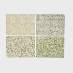 Pimpernel Morris & Co Simpley mixed placemat 4-delig Fruit, Willow, Strawberry Thief, Marigold
