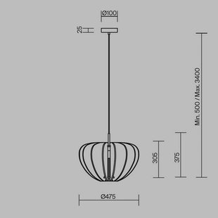 Maytoni hanglamp Cambio, bruin, Ø 47,5 cm, vilt, E27