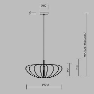 Hanglamp Maytoni Cambio, grijs, Ø 58 cm, vilt, E27