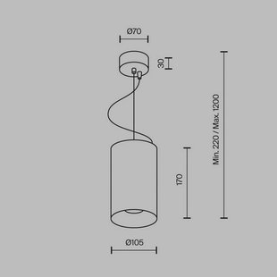 Maytoni LED hanglamp Efir, wit, Ø 10,5 cm, 33 W, 38°